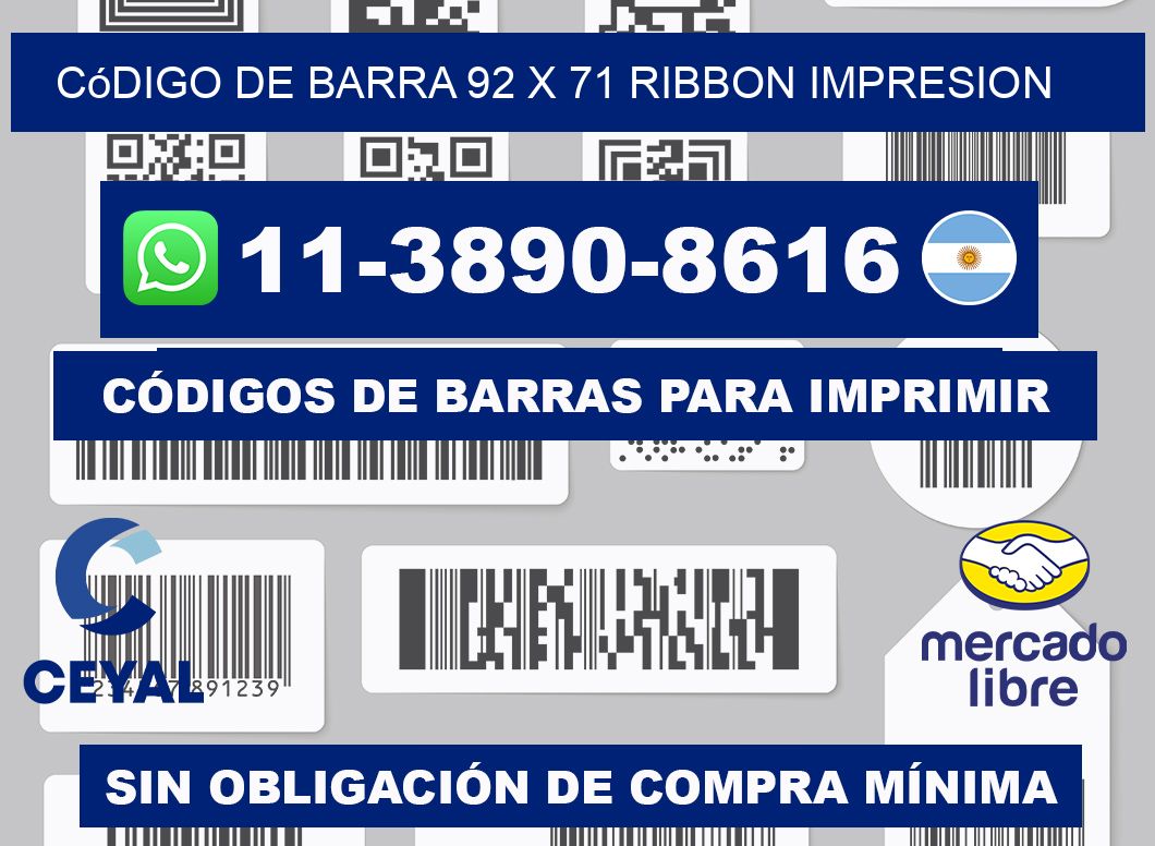 código de barra 92 x 71 ribbon impresion