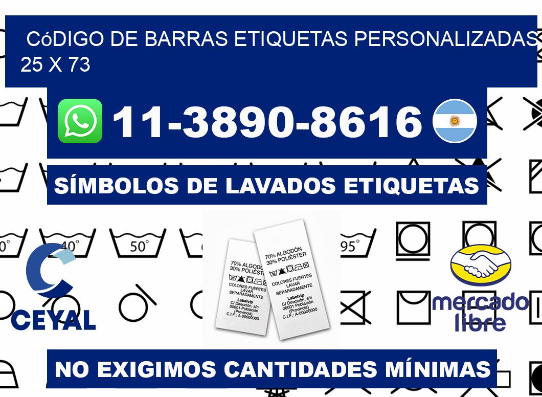 código de barras etiquetas personalizadas 25 x 73
