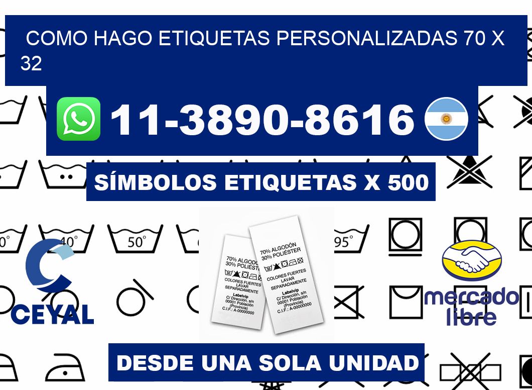 como hago etiquetas personalizadas 70 x 32
