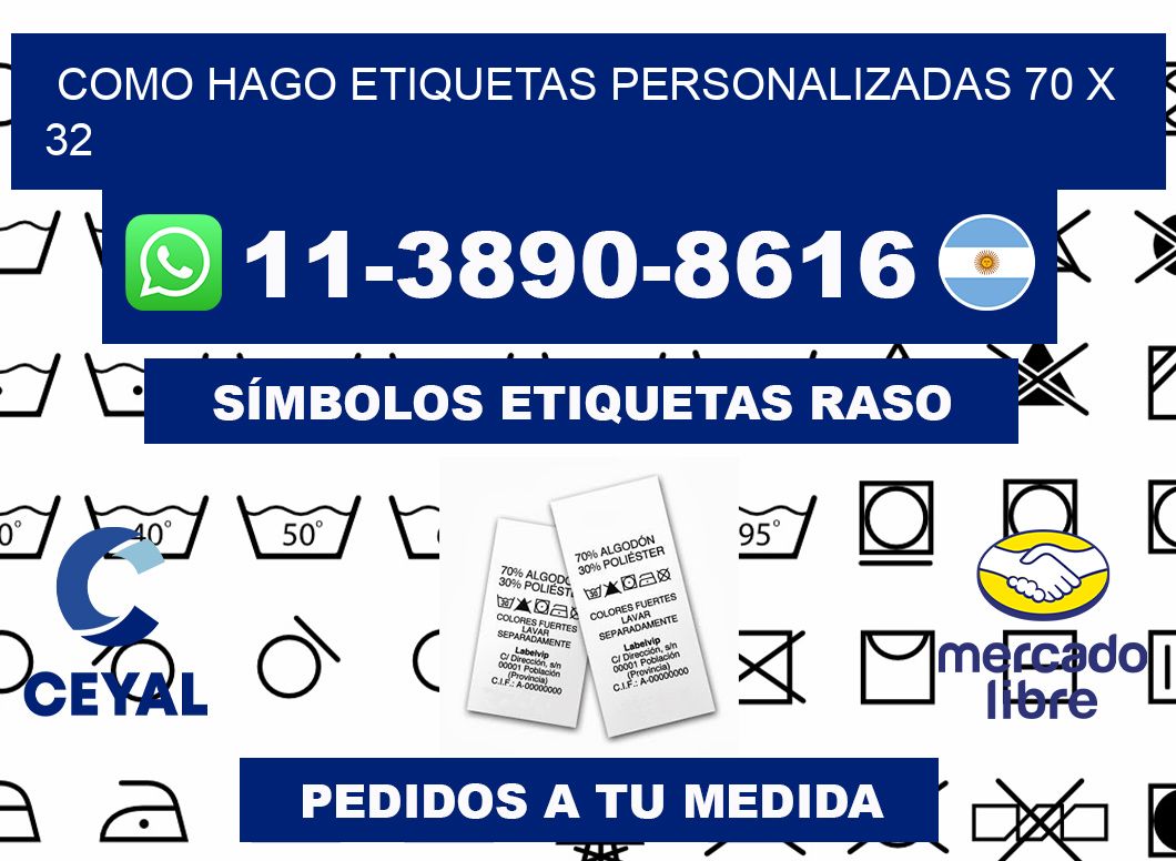 como hago etiquetas personalizadas 70 x 32