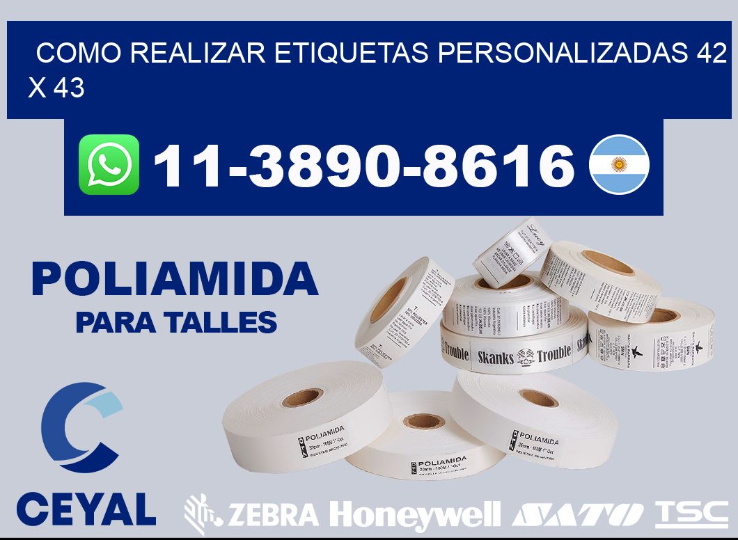 como realizar etiquetas personalizadas 42 x 43