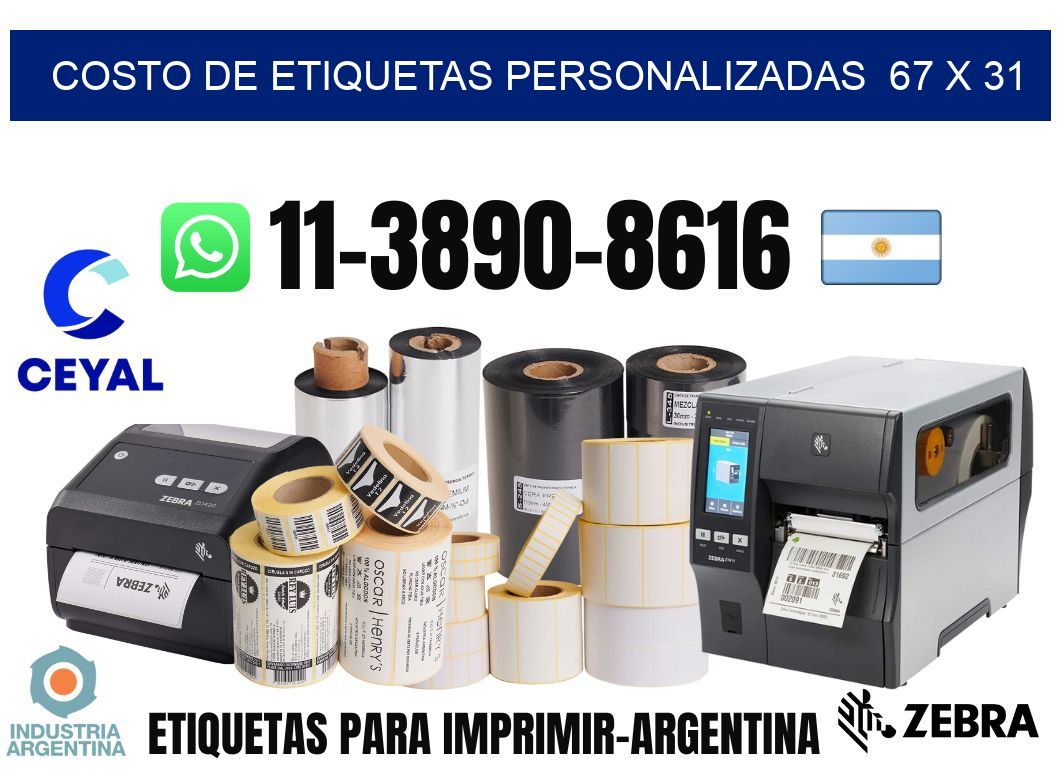 costo de etiquetas personalizadas 67 x 31