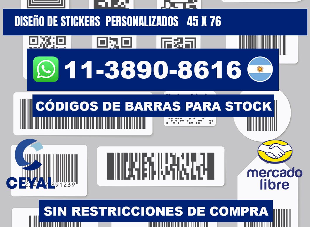 diseño de stickers personalizados 45 x 76