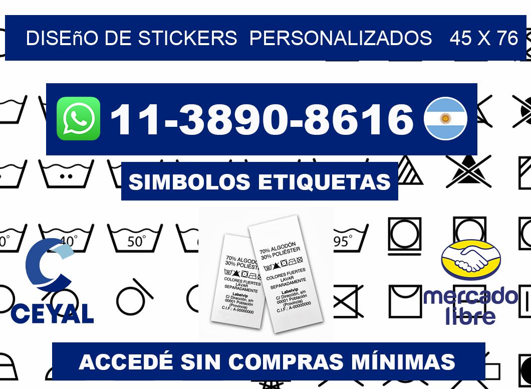 diseño de stickers personalizados 45 x 76