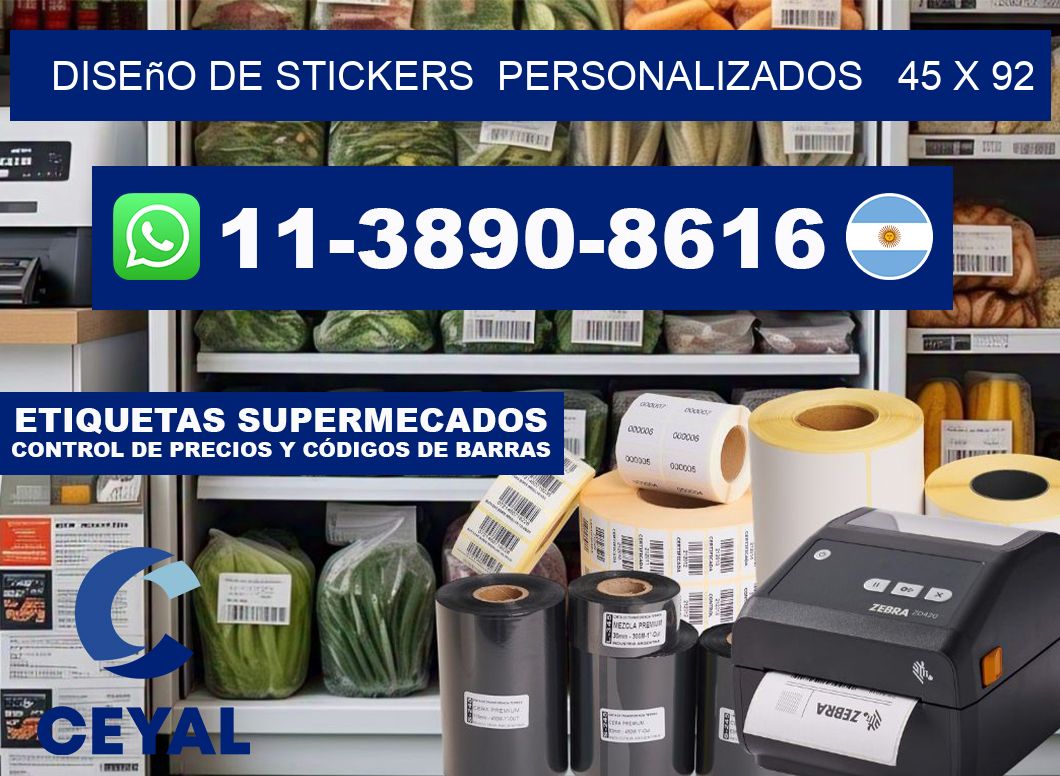 diseño de stickers personalizados 45 x 92