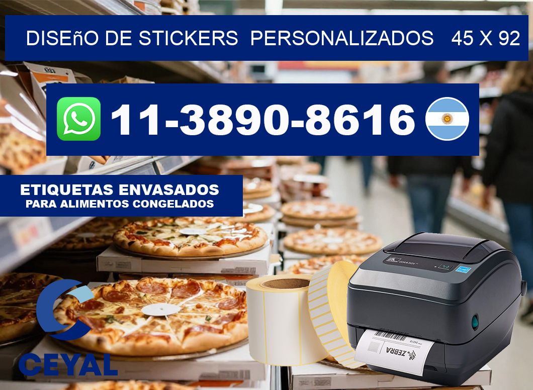 diseño de stickers  personalizados   45 x 92