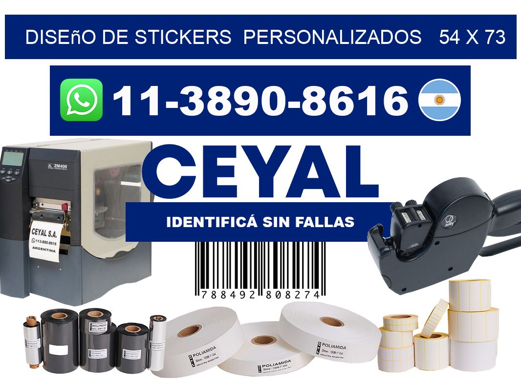 diseño de stickers personalizados 54 x 73