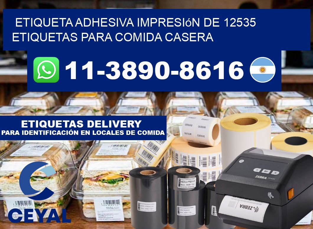 etiqueta adhesiva impresión de 12535 etiquetas para comida casera