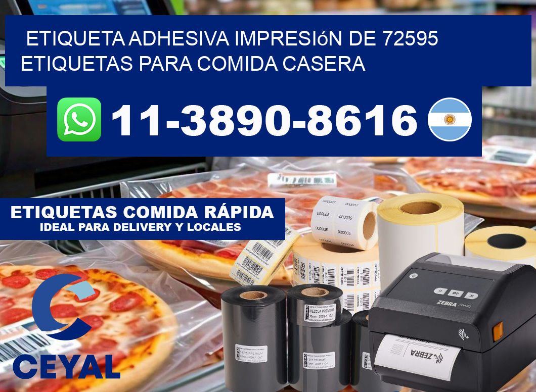 etiqueta adhesiva impresión de 72595 etiquetas para comida casera