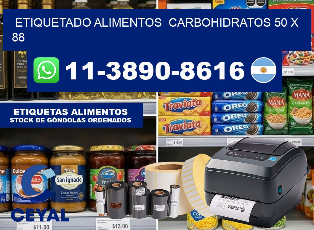 etiquetado alimentos  Carbohidratos 50 x 88