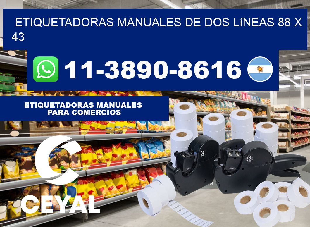 etiquetadoras manuales de dos líneas 88 x 43