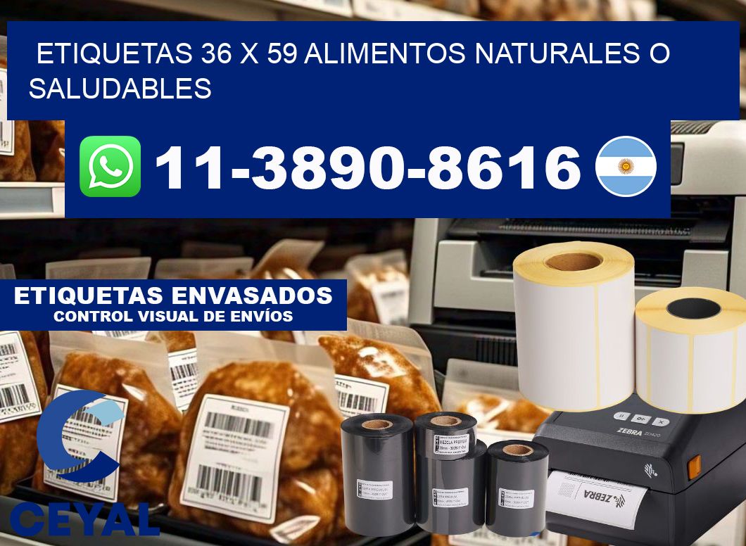 etiquetas 36 x 59 alimentos naturales o saludables