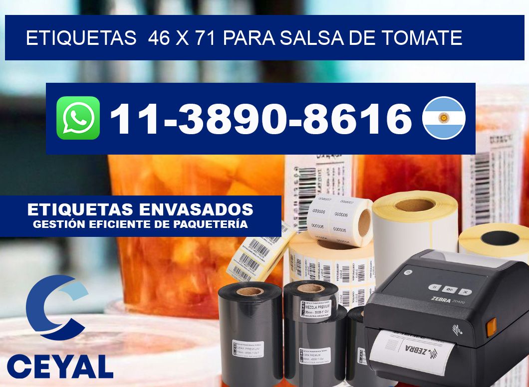 etiquetas  46 x 71 para Salsa de tomate