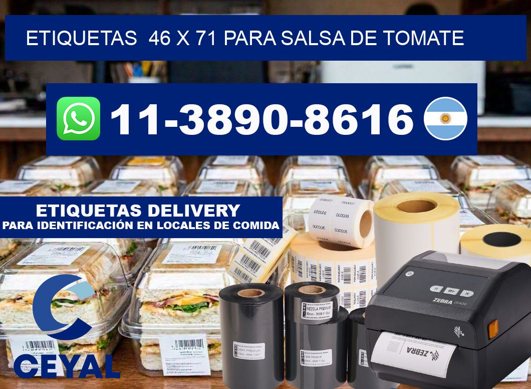 etiquetas  46 x 71 para Salsa de tomate