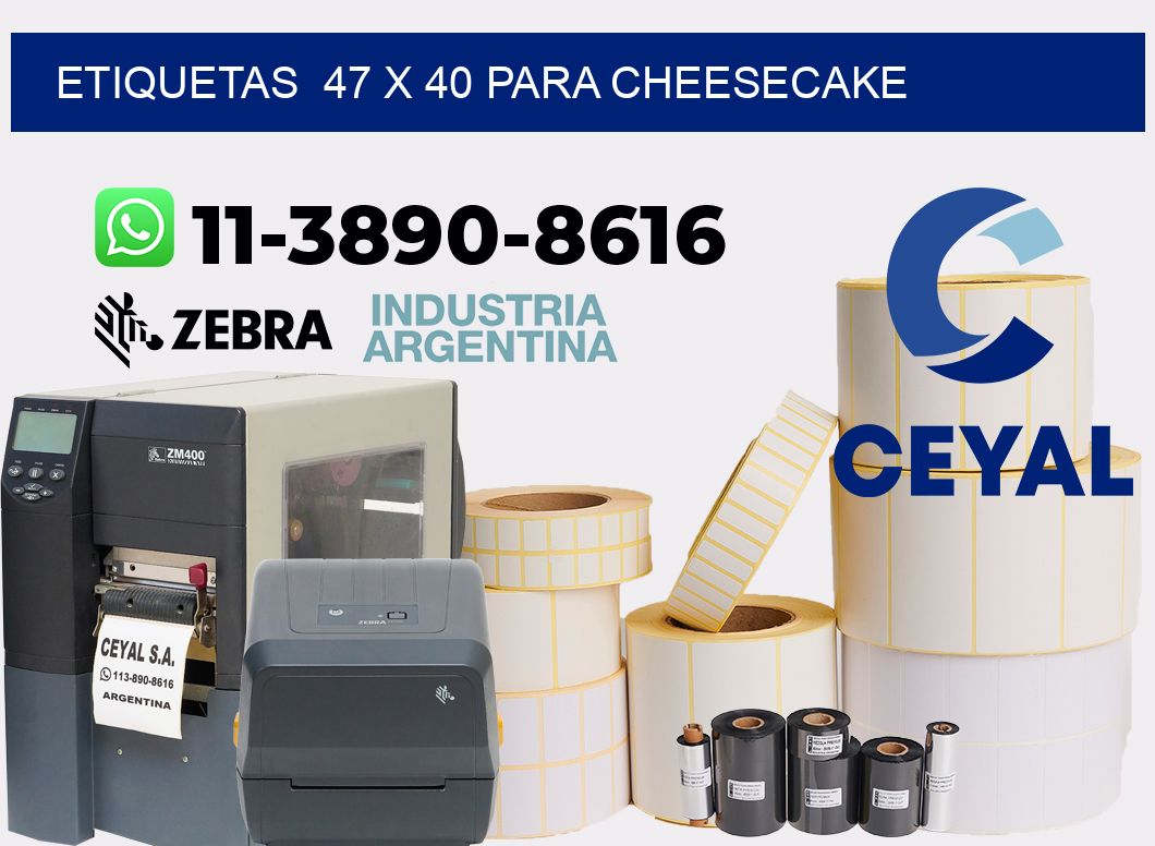 etiquetas  47 x 40 para Cheesecake