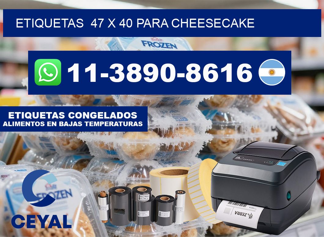 etiquetas  47 x 40 para Cheesecake