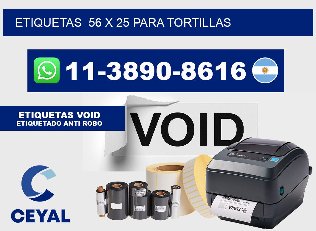 etiquetas  56 x 25 para Tortillas