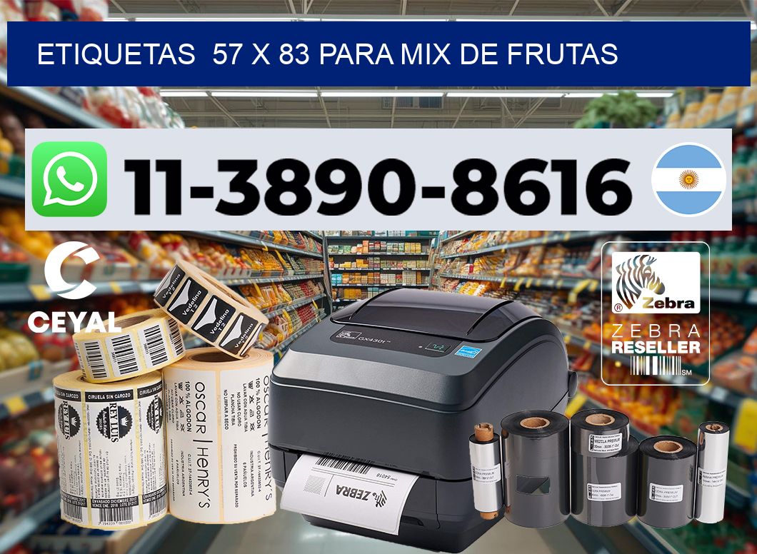 etiquetas 57 x 83 para Mix de frutas