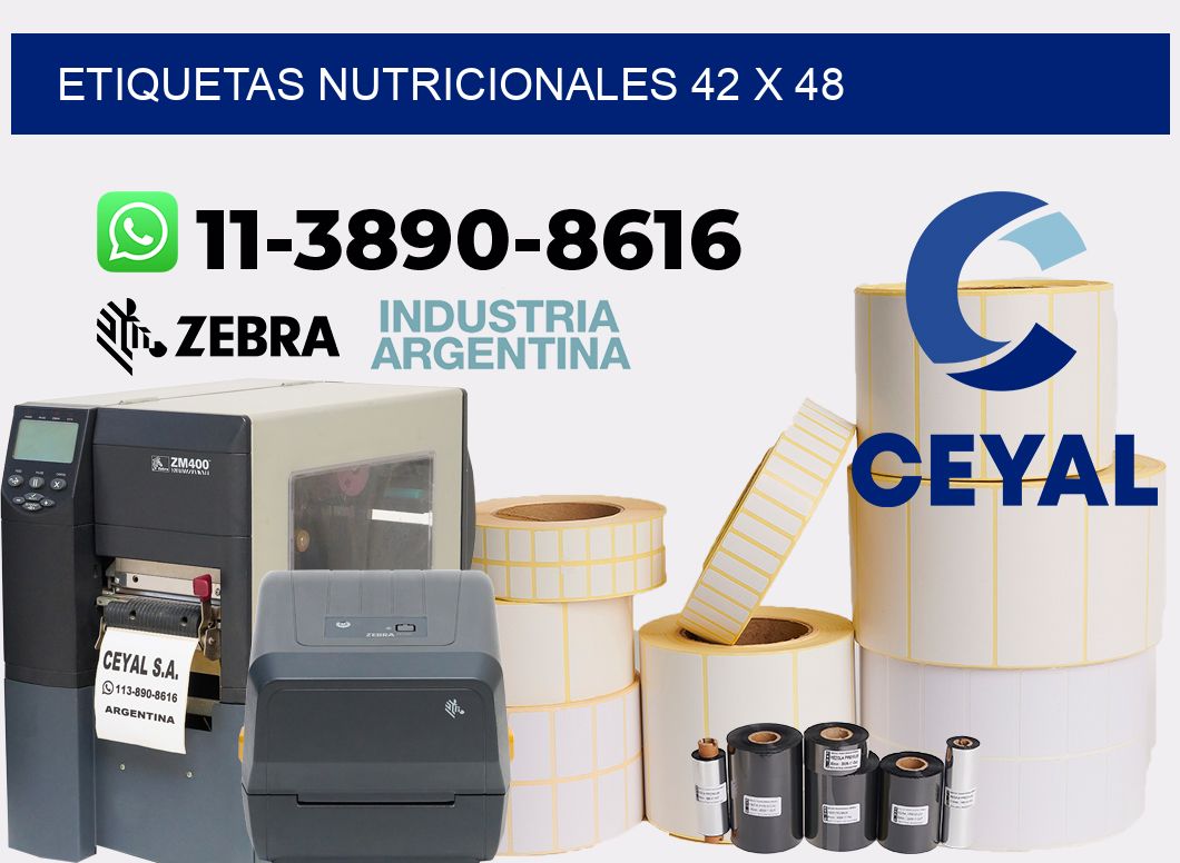 etiquetas nutricionales 42 x 48