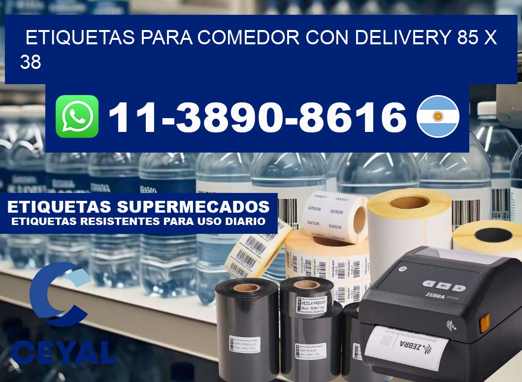 etiquetas para Comedor con delivery 85 x 38