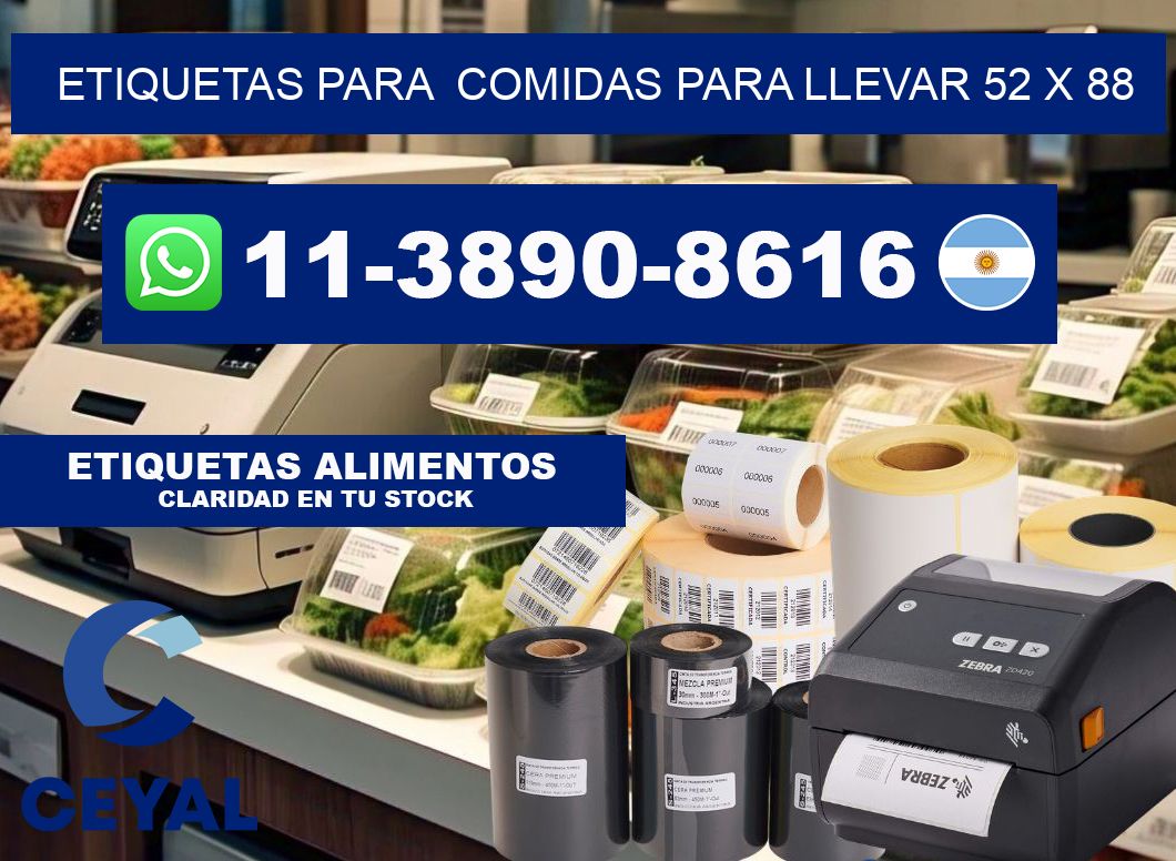 etiquetas para Comidas para llevar 52 x 88