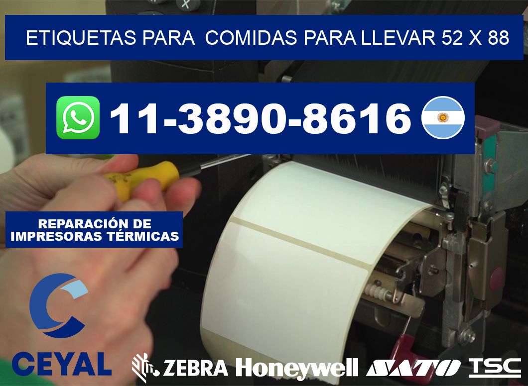 etiquetas para Comidas para llevar 52 x 88