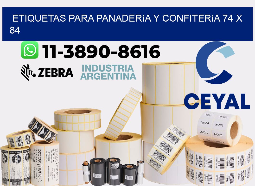 etiquetas para Panadería y confitería 74 x 84