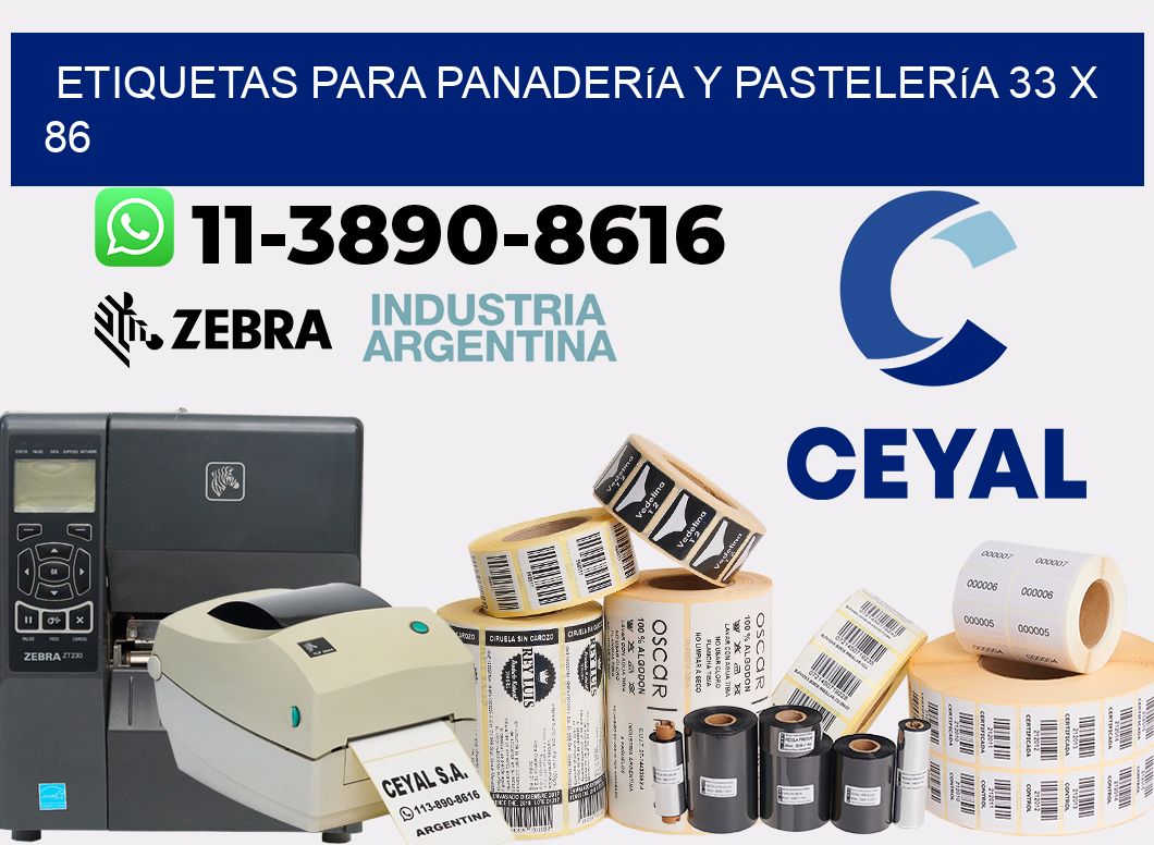 etiquetas para Panadería y pastelería 33 x 86