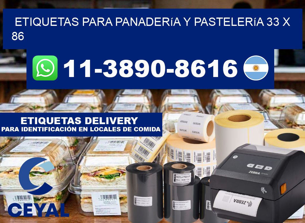 etiquetas para Panadería y pastelería 33 x 86