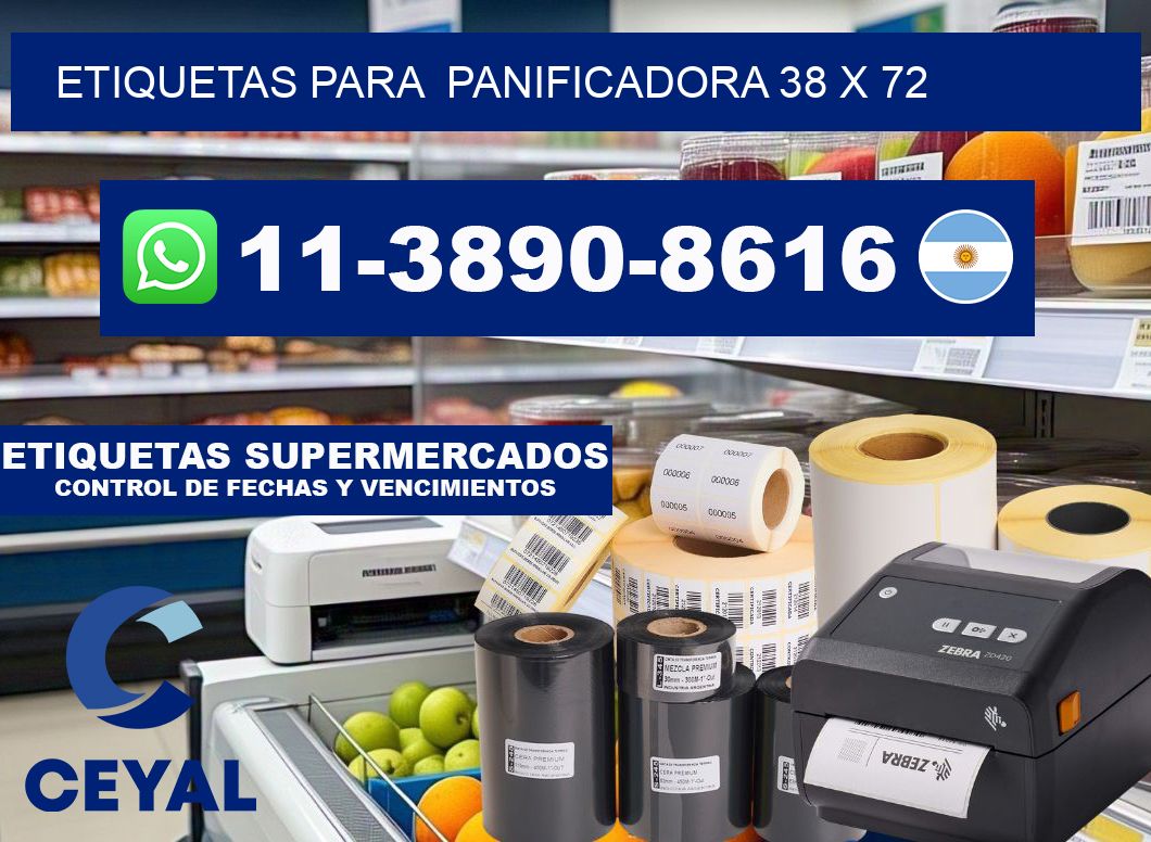 etiquetas para  Panificadora 38 x 72