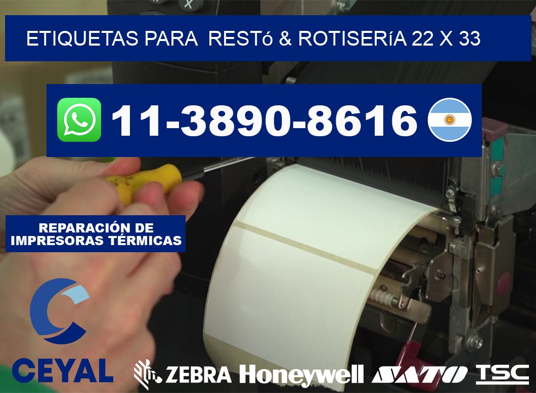 etiquetas para Restó & rotisería 22 x 33