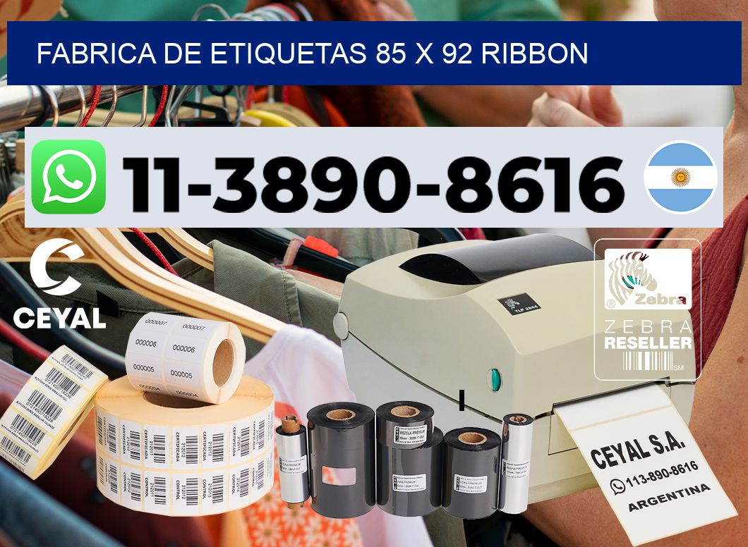 fabrica de etiquetas 85 x 92 ribbon