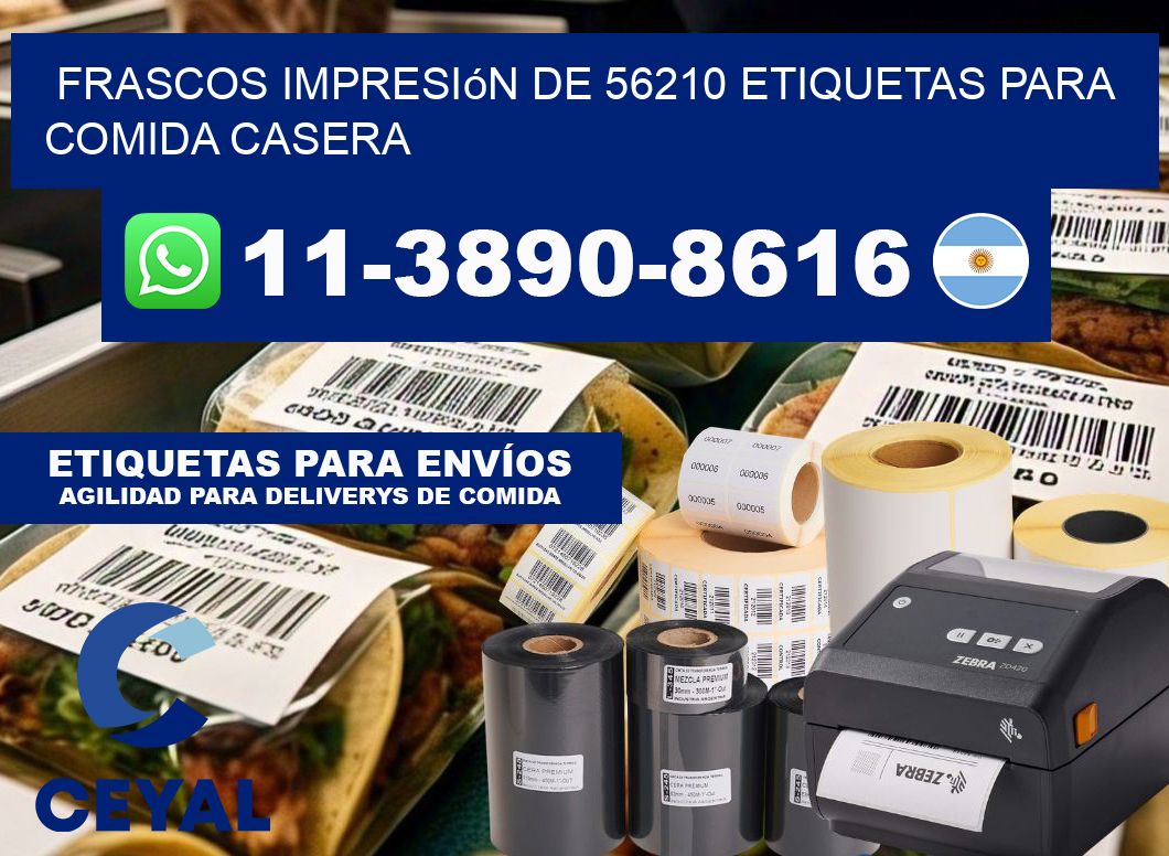 frascos impresión de 56210 etiquetas para comida casera