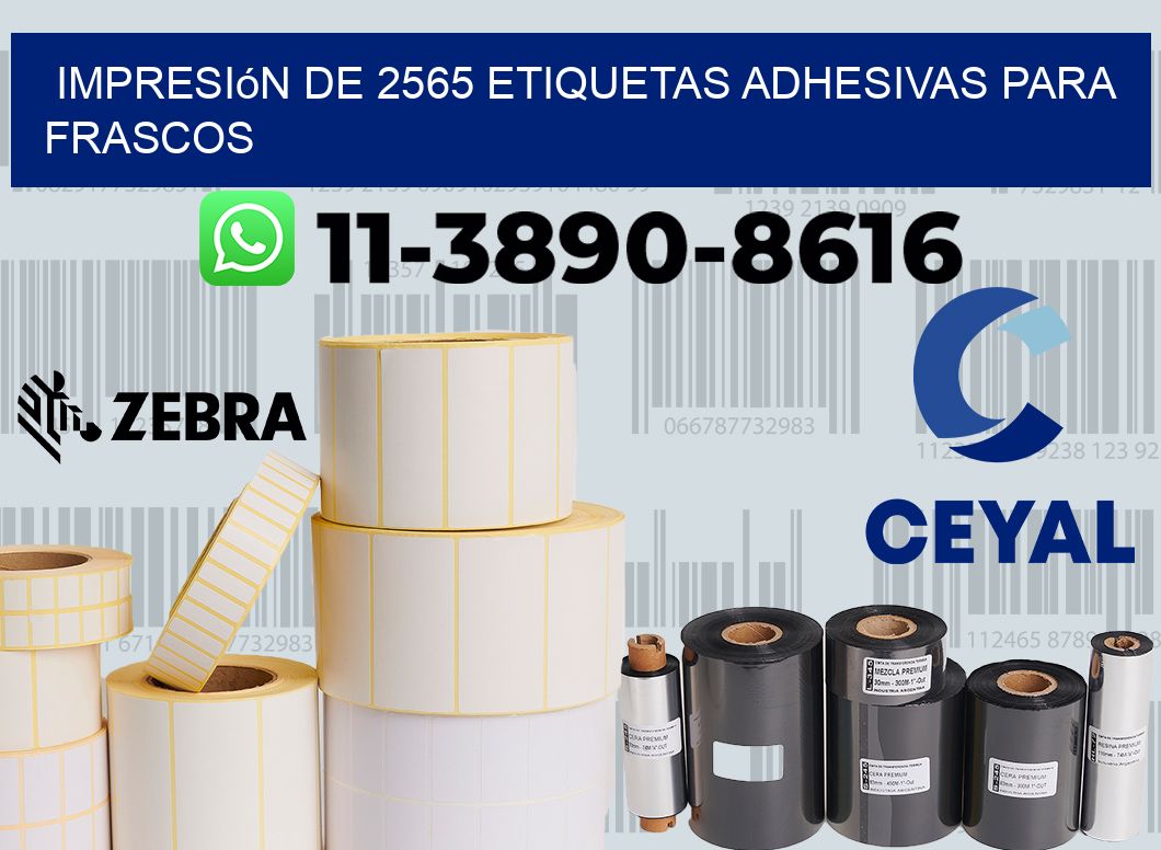 impresión de 2565 etiquetas adhesivas para frascos