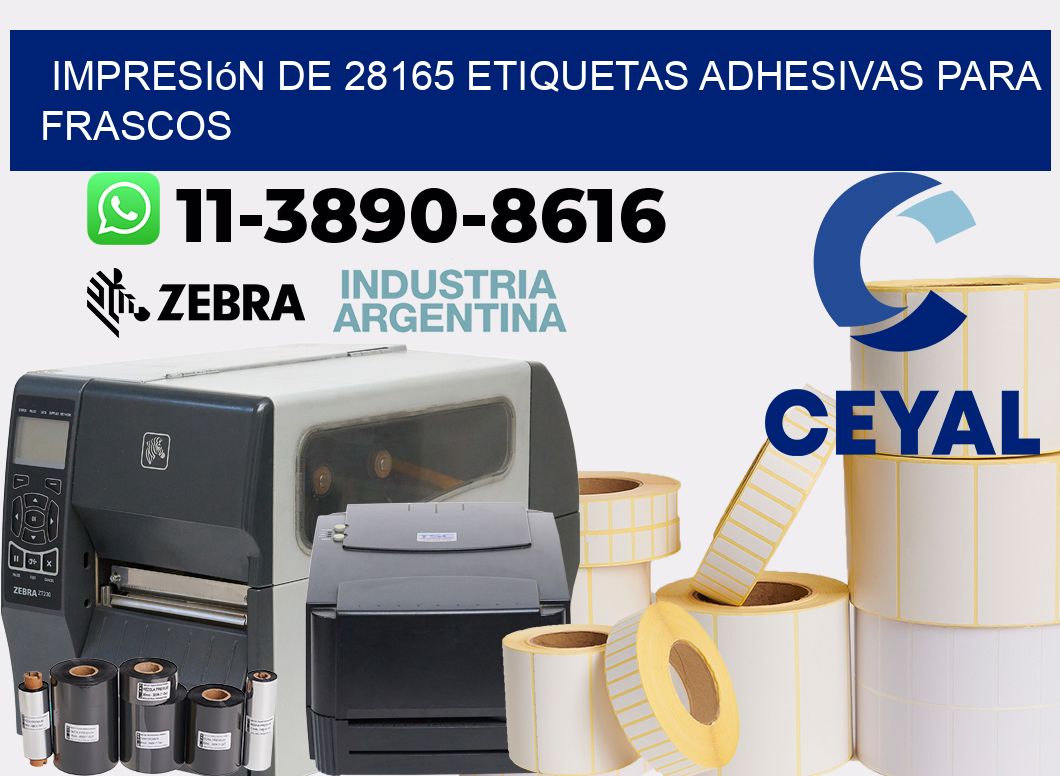 impresión de 28165 etiquetas adhesivas para frascos