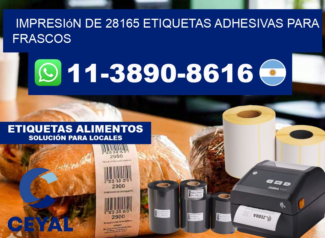 impresión de 28165 etiquetas adhesivas para frascos