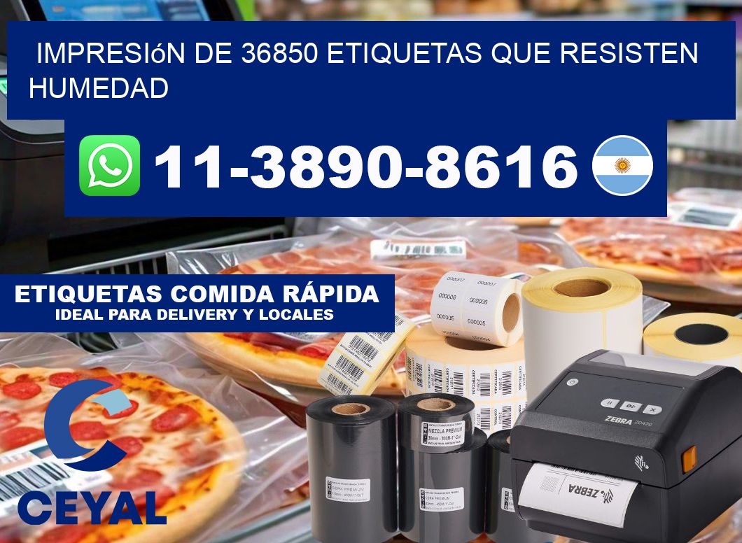 impresión de 36850 etiquetas que resisten humedad