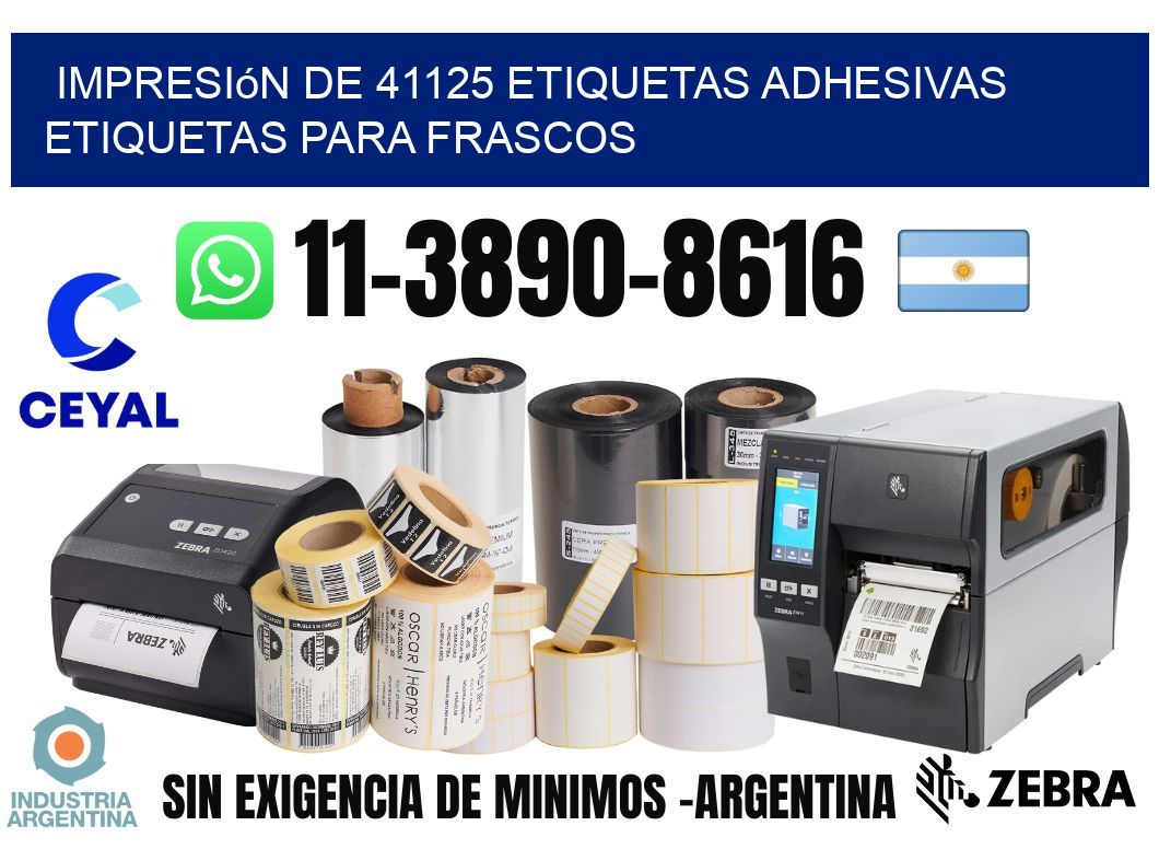 impresión de 41125 etiquetas adhesivas etiquetas para frascos