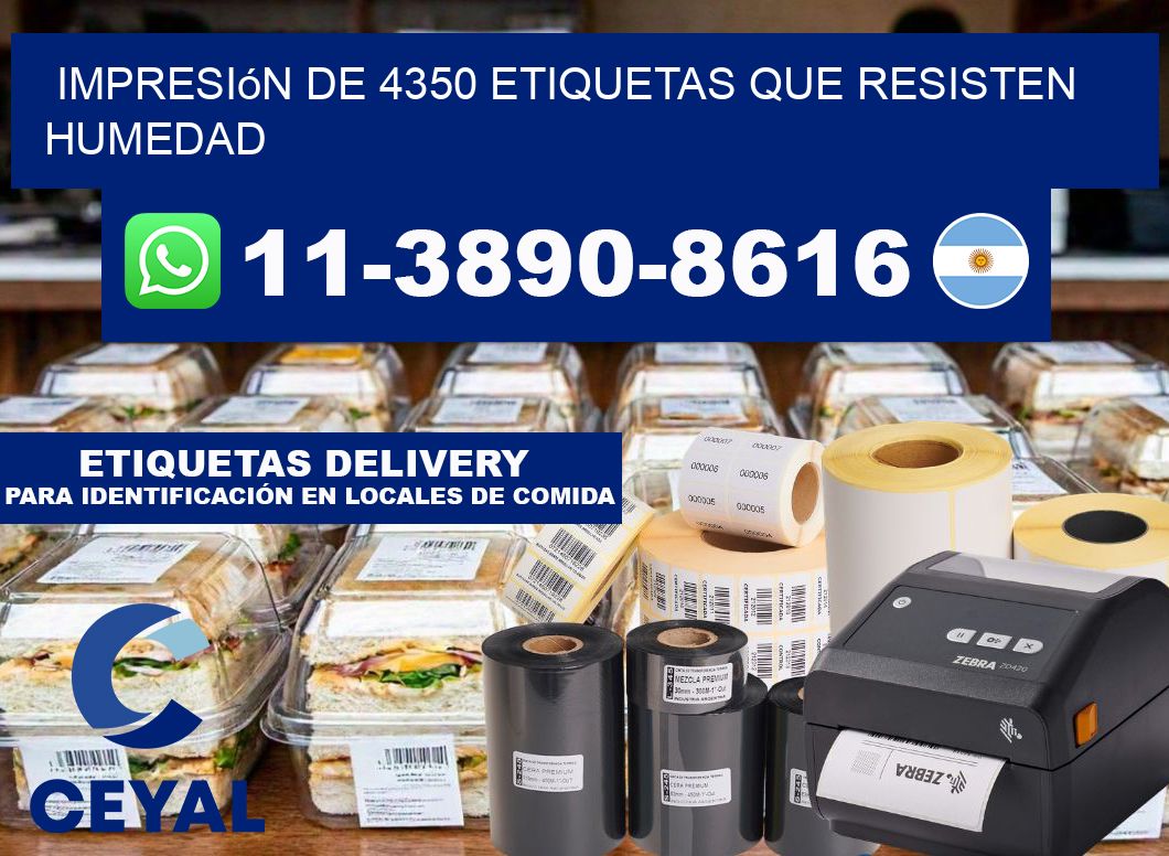 impresión de 4350 etiquetas que resisten humedad