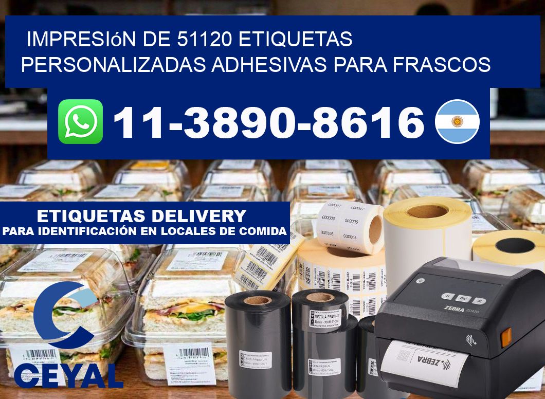 impresión de 51120 etiquetas personalizadas adhesivas para frascos