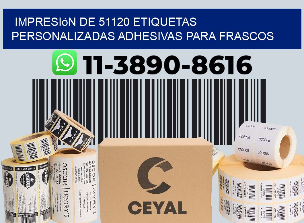 impresión de 51120 etiquetas personalizadas adhesivas para frascos