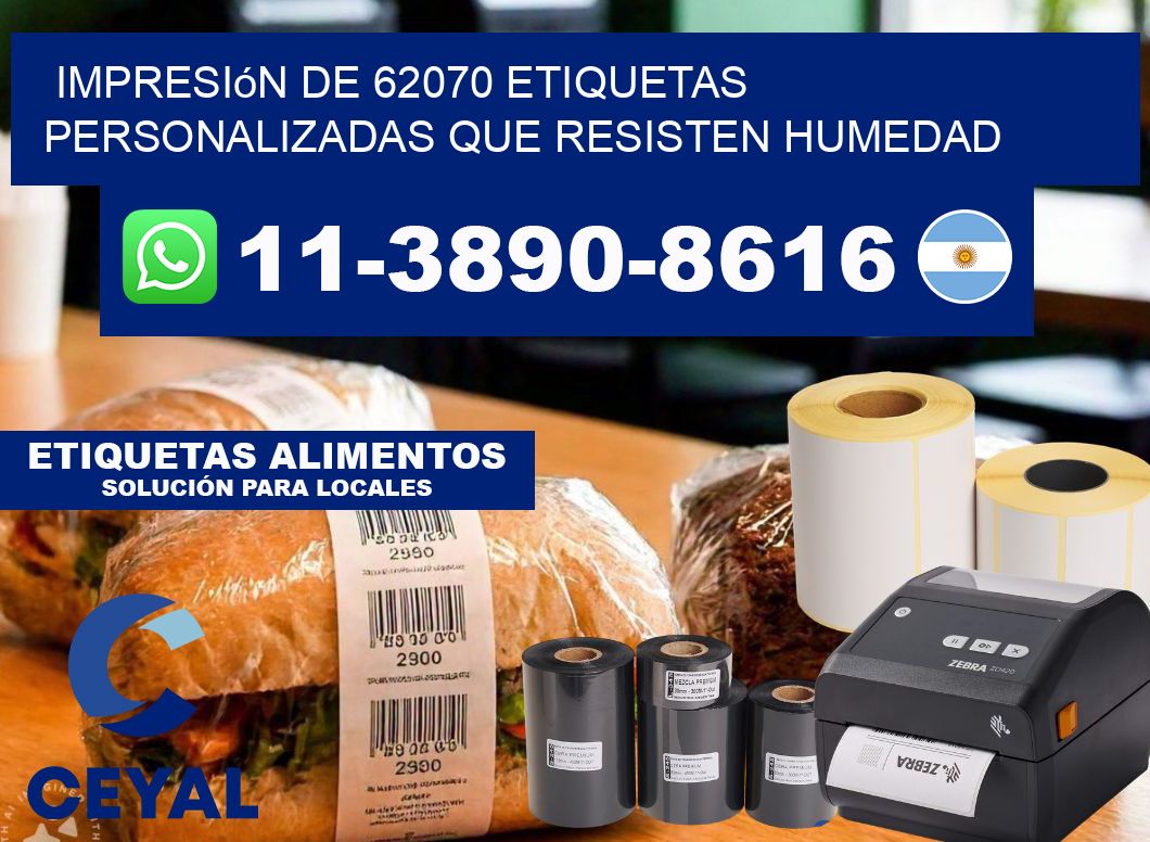 impresión de 62070 etiquetas personalizadas que resisten humedad