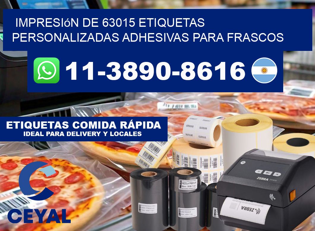 impresión de 63015 etiquetas personalizadas adhesivas para frascos