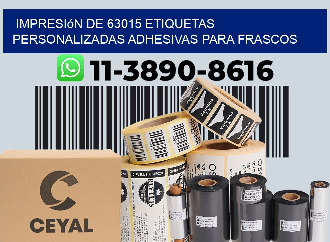 impresión de 63015 etiquetas personalizadas adhesivas para frascos