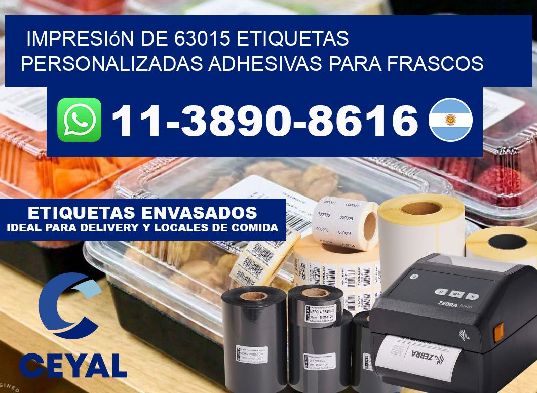 impresión de 63015 etiquetas personalizadas adhesivas para frascos