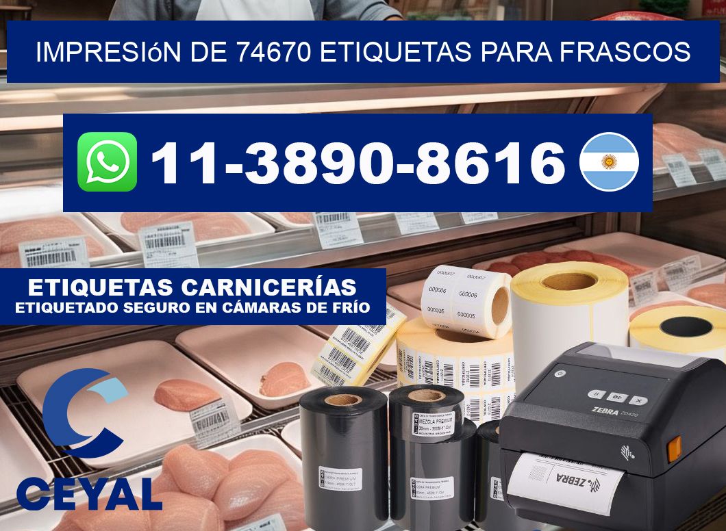 impresión de 74670 etiquetas para frascos