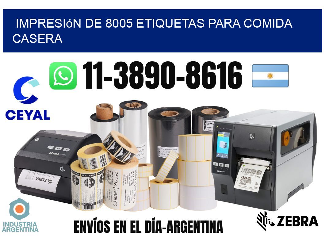 impresión de 8005 etiquetas para comida casera