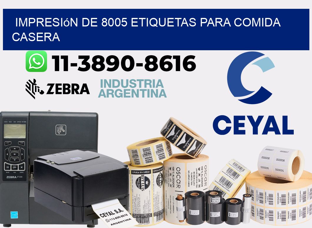 impresión de 8005 etiquetas para comida casera