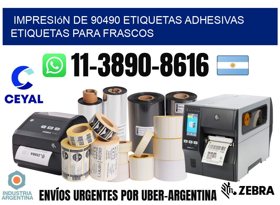 impresión de 90490 etiquetas adhesivas etiquetas para frascos