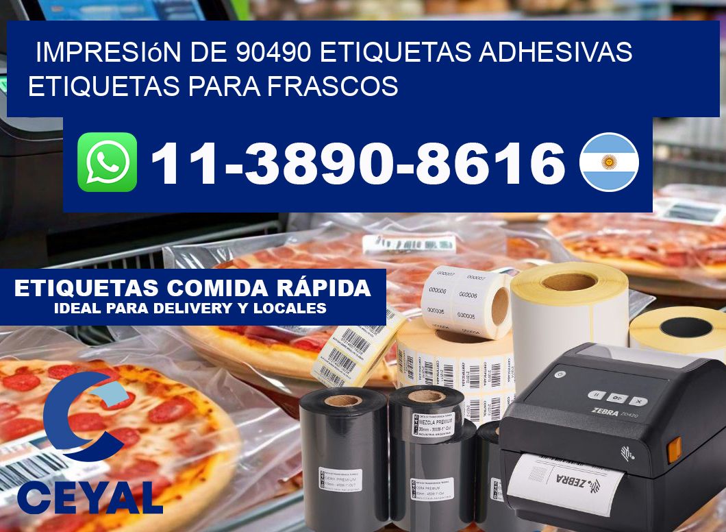 impresión de 90490 etiquetas adhesivas etiquetas para frascos